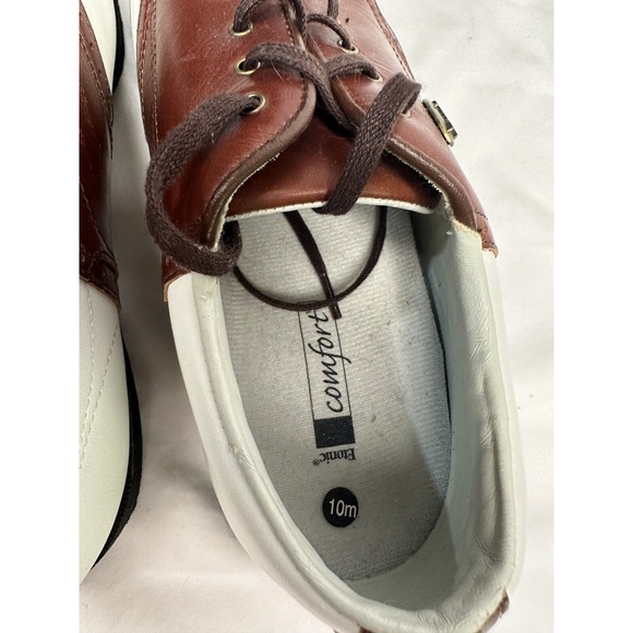 NWT Etonic Comfort Q Loc System Mens Golf‎ Shoes White & Brown Size Small 10M - Picture 8 of 16